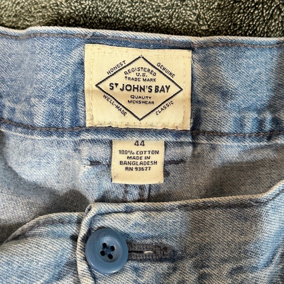 St. John's Bay Light Blue Denim Shorts with Button Detail - Picture 3 of 5